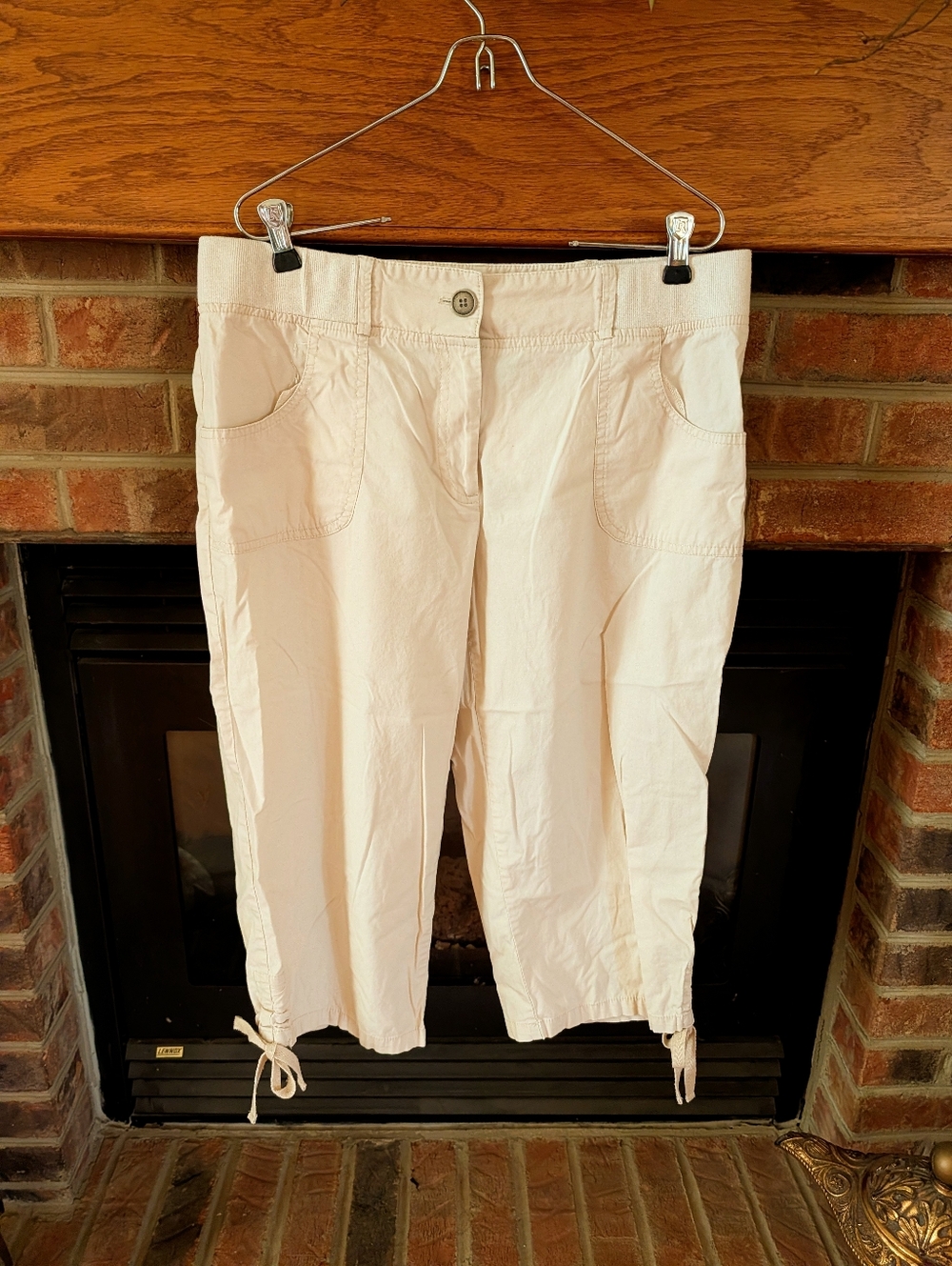Studio Works Women's Light Beige Casual Capris - Drawstring Hem Size 12P